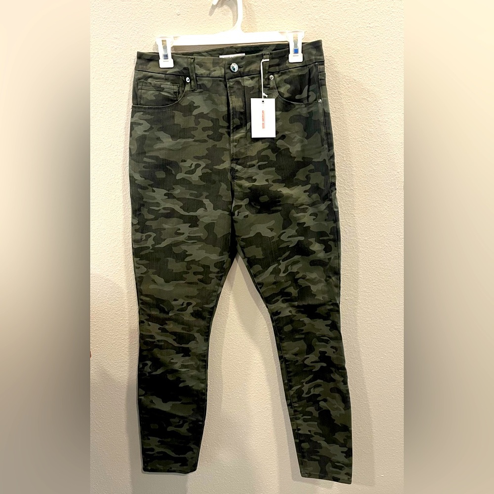 Good American Good Waist camo jeans